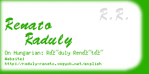 renato raduly business card